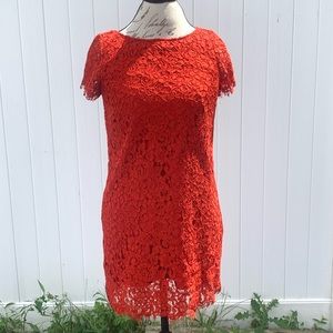 Zara NWT red orange lace dress